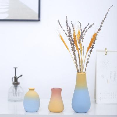 China Modern Nordic ceramic vase two color splicing living room leisure hydroponic flower arrangement in home decoration creative fresh decoration for sale