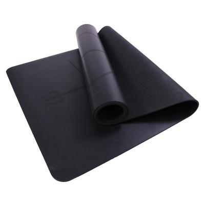 China DM 2021 New Design OEM Luxury PU Natural Rubber Yoga Mat Anti Slip Fitness Durable Eco Friendly Foldable Mat Printing With Carry Strap for sale