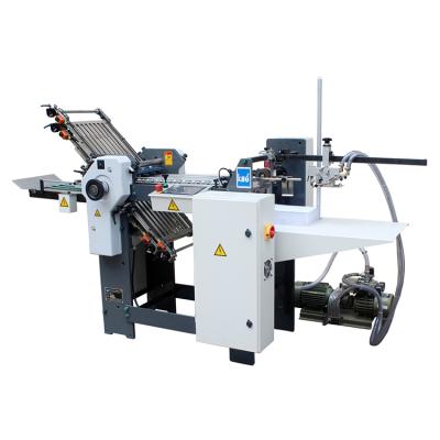 China Automatic pharmacy leaflet factory D01098 kmd 470T 4buckles feeder paper making sheet folding machine price for sale