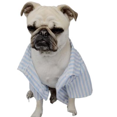 China Drop Shipping Sustainable Cotton Striped Medium Pets Small Dogs Shirts Clothes Dog Apparel for sale