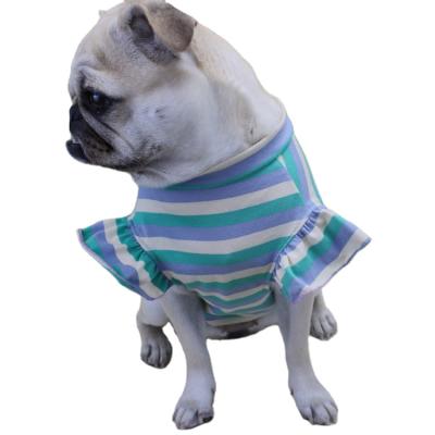 China 2021 New Cotton Striped Brand Viable Small Dogs Pets Clothes T-shirt Clothing Apparel for sale