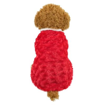 China 2021 Winter Autumn Viable Velvet Rose Christmas Series Warm Cold Warm Vest Pet Jacket For Pet Clothes for sale