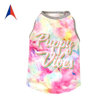 China Sustainable Shading Pink Tie Dye Puppy Invest Cool Breathable Pet T-Shirt for sale