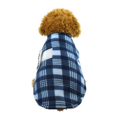 China 2021 Autumn Winter Viable Warm Cold Rib Knitted Plaid Fleece Vest Sweater Pet Jacket For Pet Clothes for sale