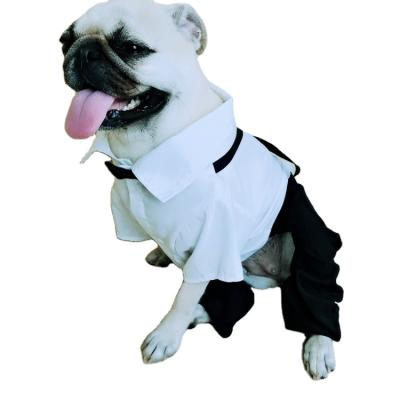 China 2021 Sustainable Amazon Success Pet Supplies Dog ApparelClothes Tuxedos Wedding Shirt XL for sale