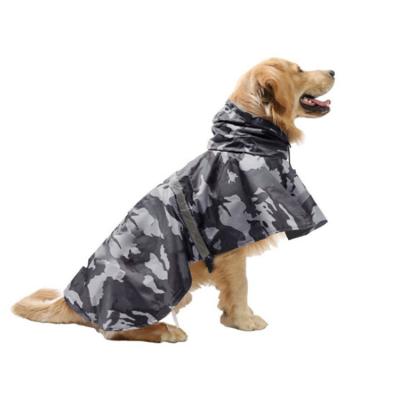 China Camouflage Printing Reflective Brand Adjustable Waterproof Hooded Hooded Raincoat For Pets for sale