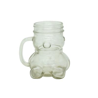 China 350ml Food Packaging Support Shaped Beverage Glass Jar Drinking Bottle for sale