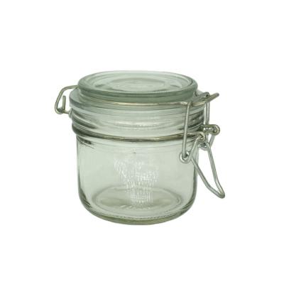 China 200ml Glass Food Packaging Storage Jar With Clip Top for sale