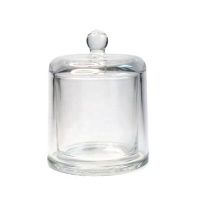 China Gift & Craft 6oz Clear Glass Candle Jar With 200ml Shade Glass Shade Candle Jar For Home Diffuser for sale