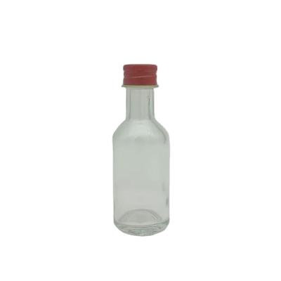 China Cosmetic in stock transparent 25ml beverage vodka juice bottles and wine bottles with aluminum caps for sale