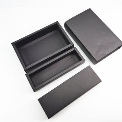 China Recycled Materials Square Paper OEM Recyclable Custom Black Packaging Cartons Black Boxes Packaging Supplies Cookie Box for sale