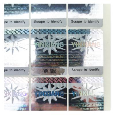 China Waterproof Economic Tamper Proof Holo Aufkleber Seal Vinyl Custom Labels 3D Scratch Off Holographic Stickers for sale