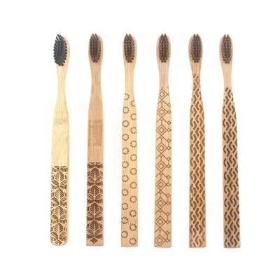 China Eco-Friendly CE Approved Organic Wholesale Customized Bamboo Toothbrush With Bamboo Charcoal Bristle for sale