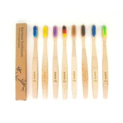 China Eco-friendly Bamboo Color Soft Medium Bristle Rainbow New Products New Products Bamboo Toothbrush for sale