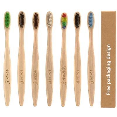 China Eco-friendly CE Approved Eco-friendly Bamboo Charcoal Bristles OEM Toothbrush With Customized Packing And Logo for sale