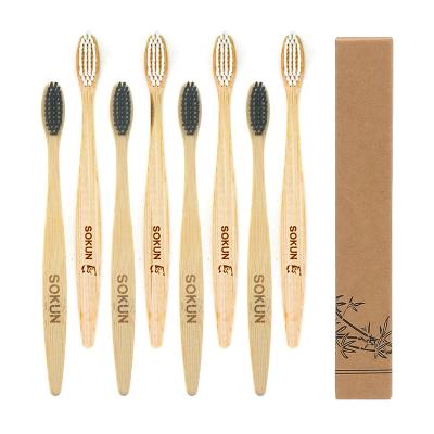 China 100% Natural Eco-Friendly Natural Wooden Toothbrush Brush A Bamboo Organic Eco Dent With Logo for sale