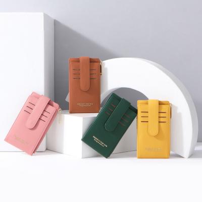 China 2022 Custom Environmental Friendly RFID Universal Bifold Blocking Wallet PU Leather Slim Minimalist Women Wallet for sale