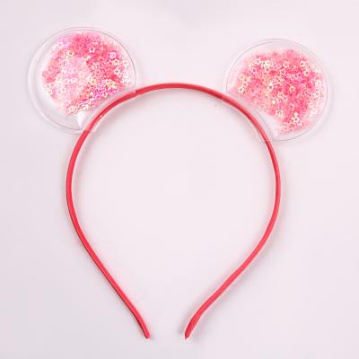 China Environmental friendly cartoon mouse hot sale glitter star red headband kids hair band for children wholesale for sale