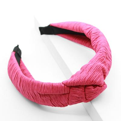 China Environmentally Friendly JOJO Fushcia Hairdband Knot Head Band Stripe Fashion Hair Accessories for sale