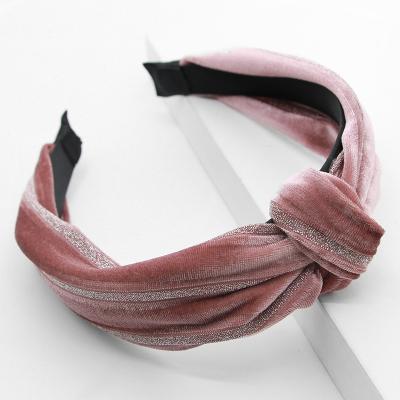 China JOJO Pink Hairdband Knot Head Delicate Hair Accessories Environmentally Friendly Suede Headband Band for sale