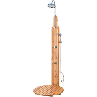 China Vaguel Modern Outdoor Floor Mounted Wooden Shower Column for sale