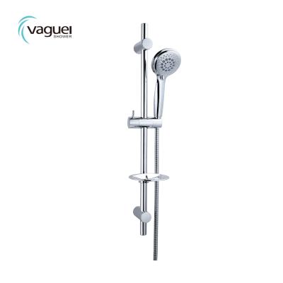 China With Free Standing Sliding Bar Black Vaguel Shower Set Thermostatic Mixer With Soap Dish for sale