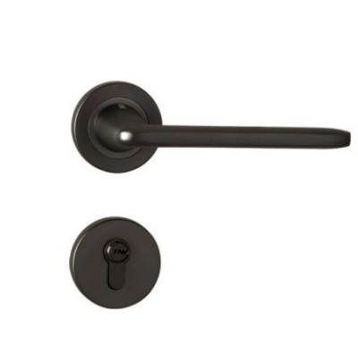 China GUJIAHE Z72-07 Decoration Matte Black Wooden Door Magnetic Mute Lock Handle for sale