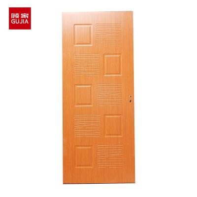 China Cheap Wholesale African Interior Panel Color Teak Decoration Iraq Wood Door With MDF Door Frame For Bedroom GUjia Door for sale