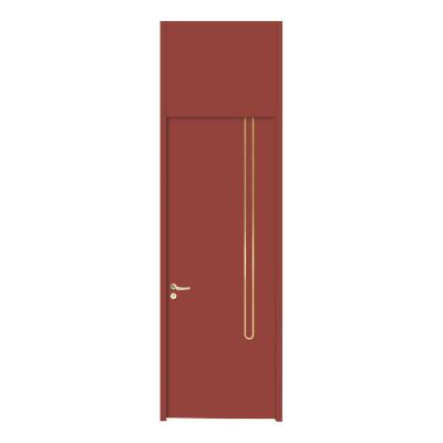 China Luxury pvc hdf composite bedroom hotel room decoration red color wooden door for sale