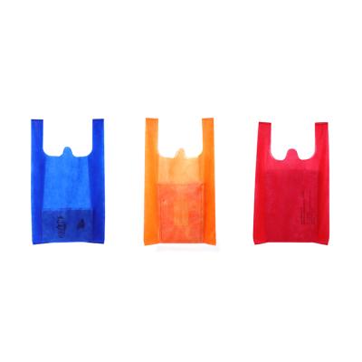 China Hot Sale Customized Color Folding Wholesale Recycled Vest Style Non Woven Shopping Bag for sale