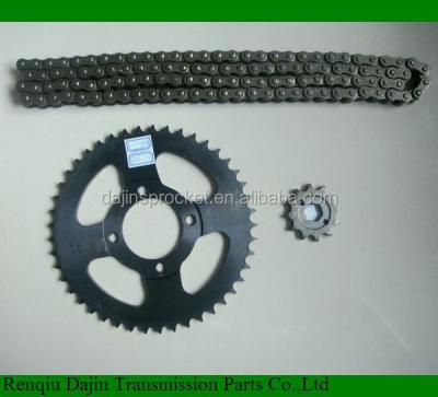 China A3 steel 45 steel 1045 wuyang parts/parts Dajin motorcycle sprockets kits for shineray motorcycle for sale