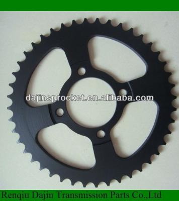 China A3 steel 45 steel Dajin 1045 steel sprocket for motorcycle /motorcycle sprocket for Honda wave 125 for sale