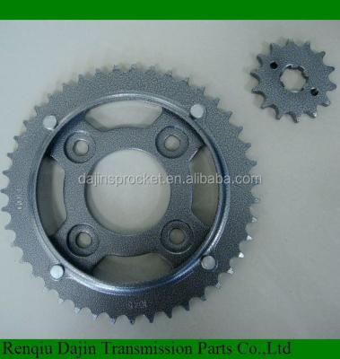 China A3 Steel High Quality Motorcycle 45 Steel Sprocket For TITAN 150 43T/16T for sale