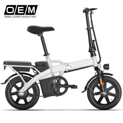 China OEM 48v 10Ah 350w high carbon steel small wide tire drive steel electric foldable bicycle for two wheel for ebike woman for sale