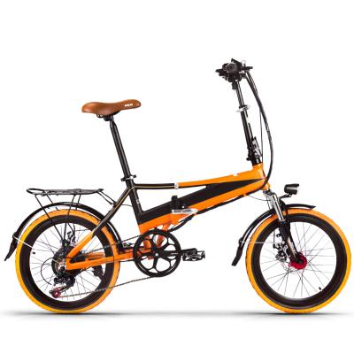 China Custom Mini Folding Road Electric Bike Factory Supplier 36V 250W OEM Lithium Battery Motor Orange Black Aluminum Mechanical Bike for sale