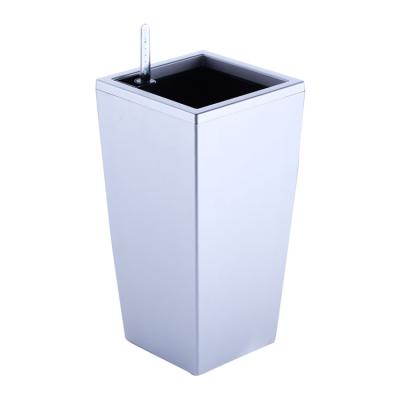 China Morden Simple Plastic Watering Flower Pot Modern Decorative Square Flower Pot Suitable For All Indoor Plants Flowers And Herbs for sale