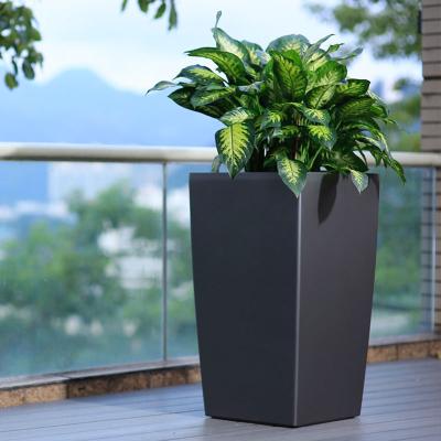 China Morden simple new modern plastic watering flower pot decorative square flower pot suitable for all indoor plants flowers and herbs for sale