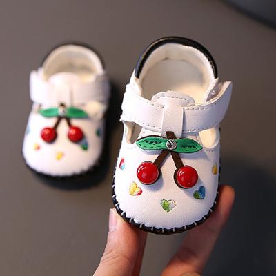 China Anti-odor Fashion Cherry Little Baby Stylish Shoes Cute Beauty Girls Shoes for sale