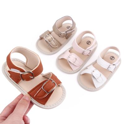 China All-match Summer Baby Girls Flat TPR Sandals Breathable Non-slip Unique Sandals 0-1 Years Old for sale