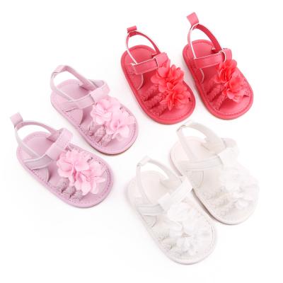 China High Qulity Flat Flower Sandals Summer Toddler Non-slip Sandals Lovely Walking Baby Shoes for sale