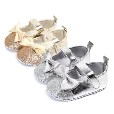 China New Arrival Anti-odor Gold And Silver Fancy Baby Shoes Bling Girl Shoes for sale