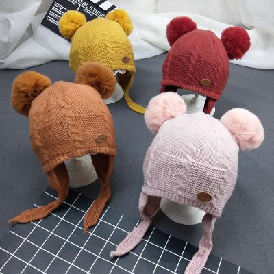 China Wholesale Lovely Ball Picture Design Warm Baby Hats Winter Hats For Kids for sale