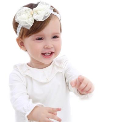 China Lovely popular children lace up bowknot with a beautiful princess headband little heart hair accessories band baby headdress for sale