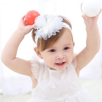 China Lovely popular children lace up flower with bowknot hair band baby headdress princess headband the beautiful for sale