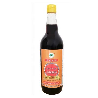 China Liquid Food Seasoning Bottle Package Non GMO Vegetarian Soy Sauce Seasoning 750ml for sale