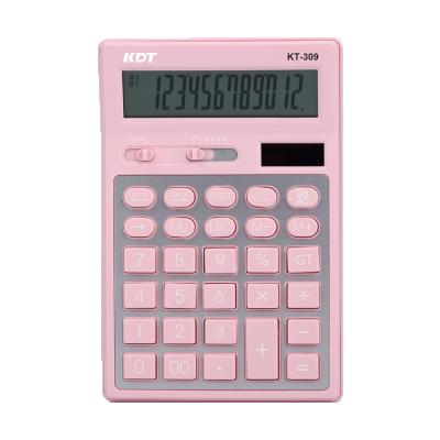 China 12 Digit Calculator Custom Color Dual Power 12 Digits Autoplay Calculator Work Portable Desktop Calculator with Check and Correct for sale