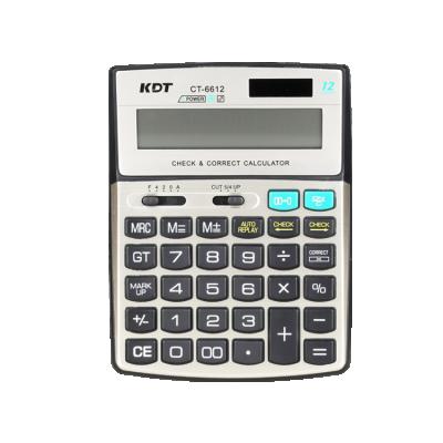 China Hot Selling Large LCD Display Professional Calculator Ct-6612 112 Steps Dual Power 12 Digits Control And Correct Solar Calculadora for sale