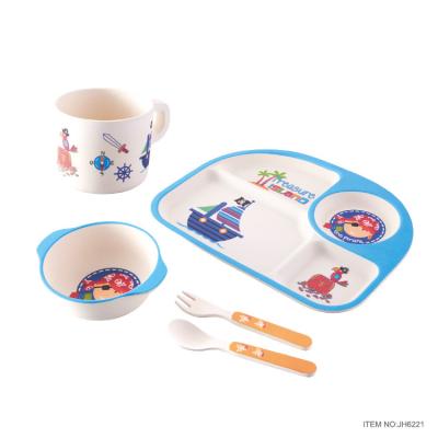 China Sustainable Bamboo Fiber Tableware For Kids Dish Kids Dinnewarer Set for sale