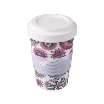 China Sustainable Fiber 480ml Bamboo Lid With Cup BPA Free Melamine Free Coffee Mug To Go for sale