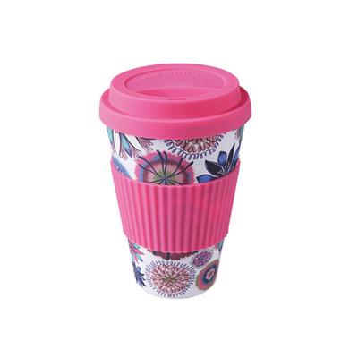 China Biodegradable Eco-Friendly Sustainable Take Away Coffee Mug With Lid And Wrap 475ml for sale